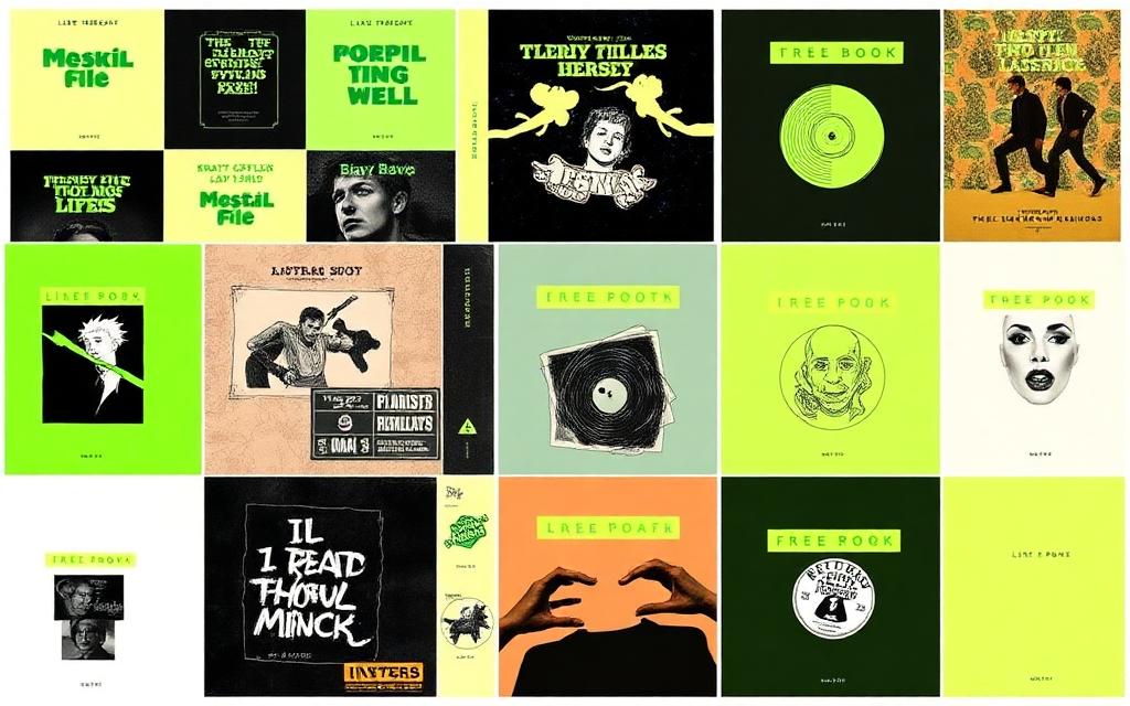 Grid of different brat generator outputs used as social media covers